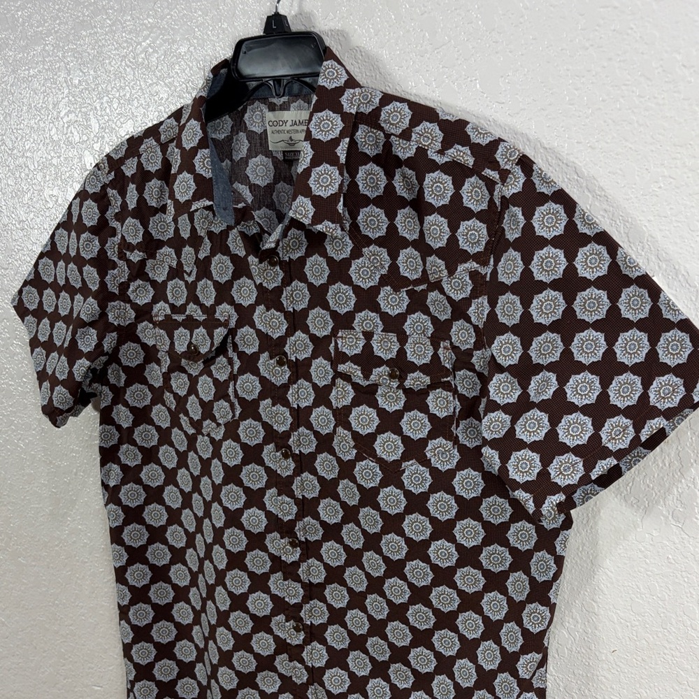 CODY JAMES Authentic Western Apparel Size XL,Men's Brown Patterned Shirt - Picture 6 of 16